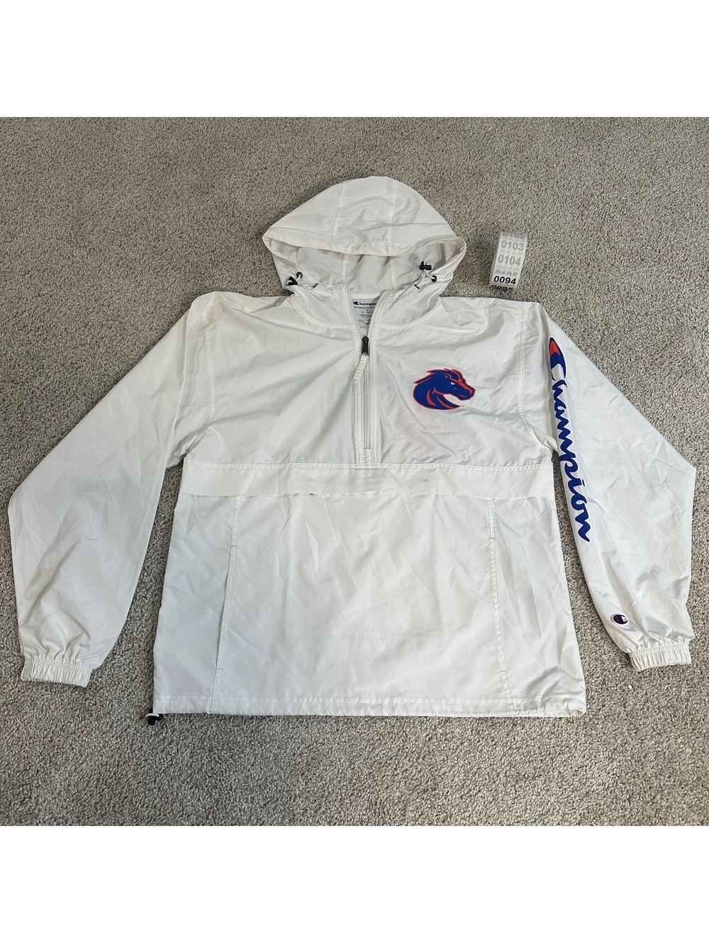 Champion Boise State Broncos White Pullover Jacket Hoodie